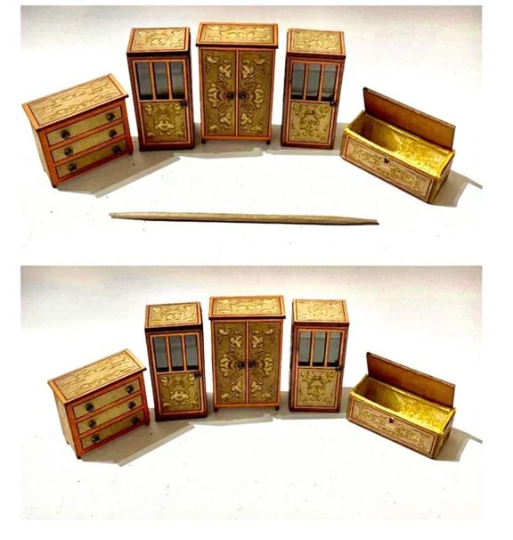 Thumbnail: 1/48th kit, decorative chest travel trunk, quarter scale
