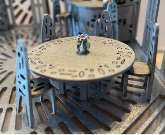 Thumbnail: 1/48th kit, Final Frontier round table and 4 chairs, quarter scale