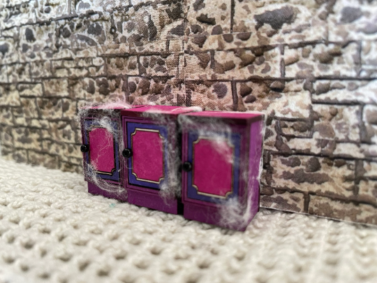 Thumbnail: 1/48th kit, kitchen units with fancy panel, 3 in a pack, quarter scale