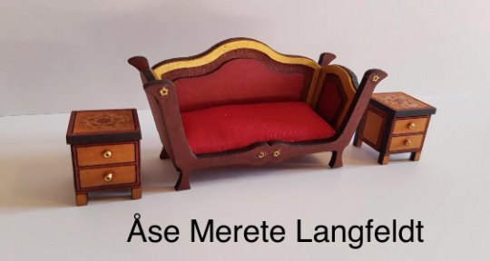 Thumbnail: 1/24th kit,  2 x Tudor rose bedside cabinets (half scale)