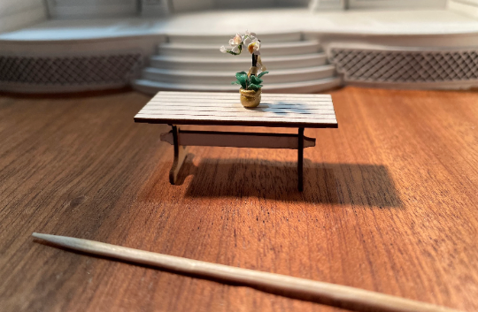 Thumbnail: 1/48th kit, refectory table and 2 benches, quarter scale
