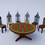 Thumbnail: 1/24th kit Arthurian round table and 6 chairs (half scale)