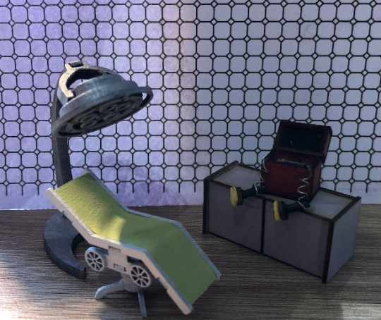 Thumbnail: 1/48th kit, electro shock therapy machine, quarter scale