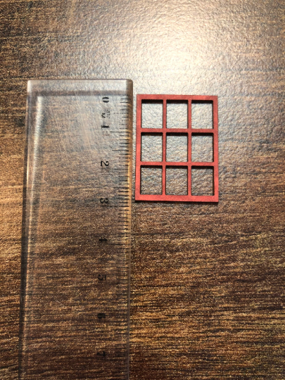 Thumbnail: 1/48th windows frames, 9 panels, in a pack quarter scale
