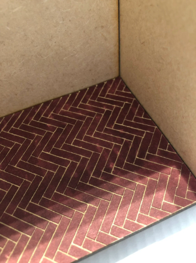 Thumbnail: 1/48th Herringbone flooring, quarter scale