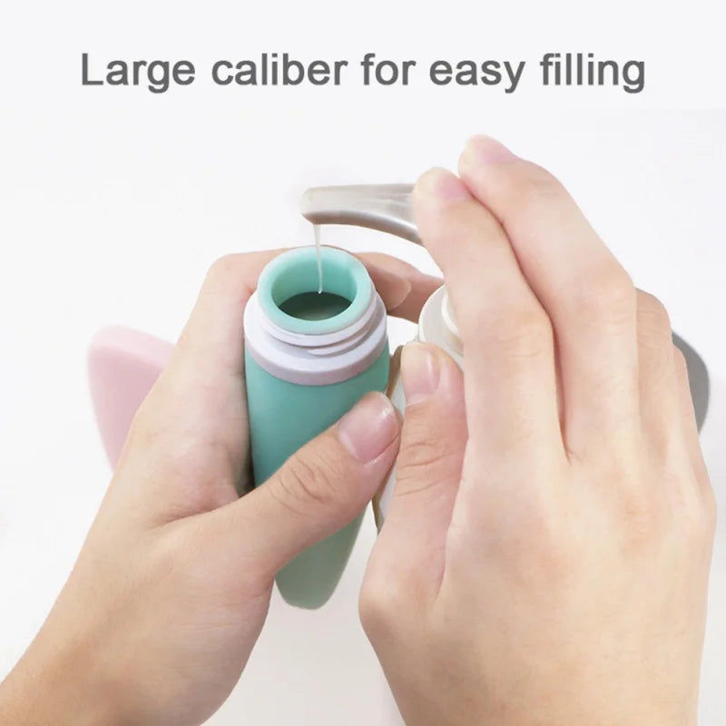 Thumbnail: 30ml/60ml/90ml Silicone Refillable Bottle Facial Cleanser Lotion Gel Hand Washin