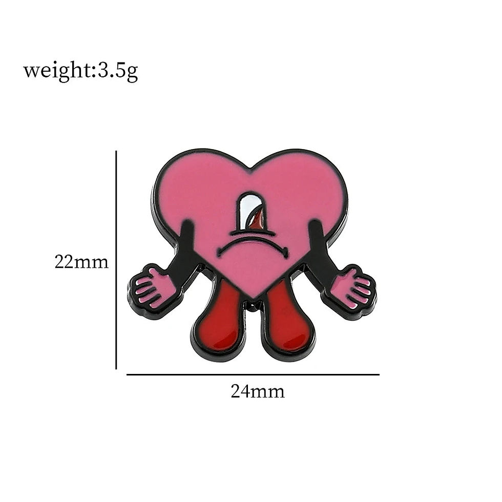 Thumbnail: Creative Cute Bad Bunny Pin for Backpack Accessories Red Heart Badges Jewelry De