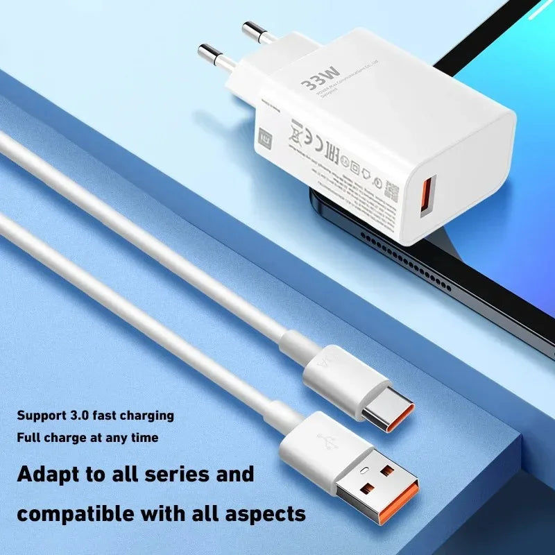 Thumbnail: Original Xiaomi 120W Turbo Fast Charger EU/US Plug Power Travel Adapter 6A Type 