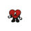 Thumbnail: Bad Bunny Metal Enamel Brooch Rapper Bad Rabbit Red Heart Lapel Pins for Backpac