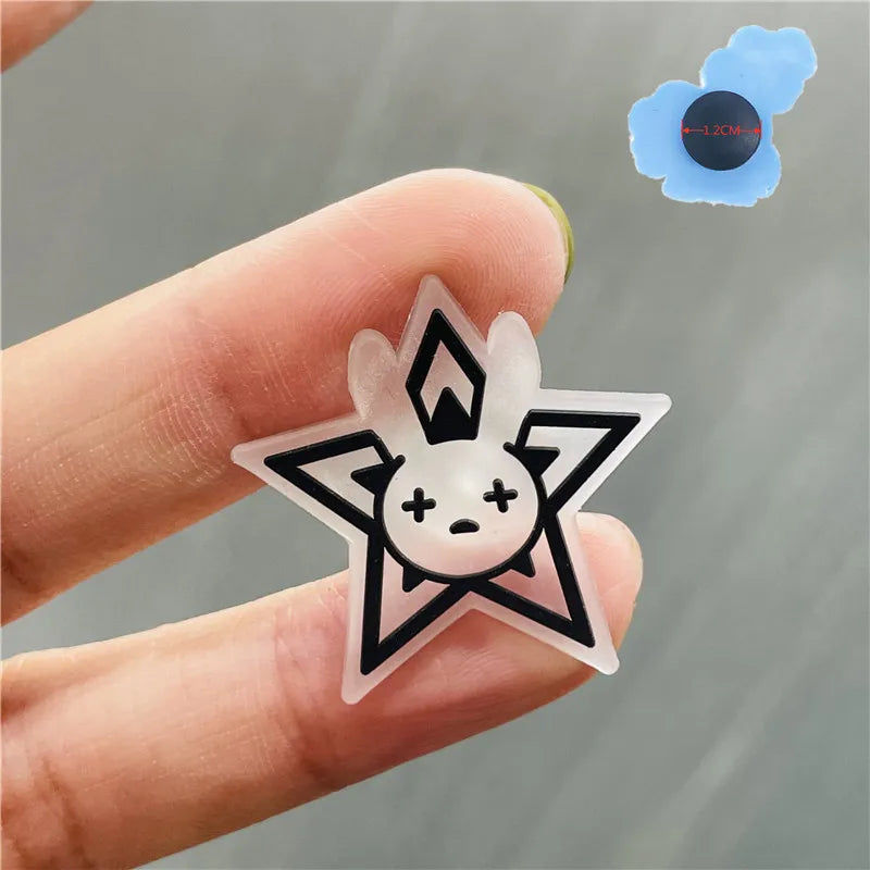 Thumbnail: 1Pcs Luminous Bad Bunny Rabbit Game Eyes Shoe Charms Glowing