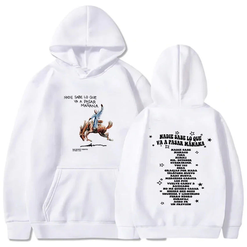 Thumbnail: Bad Bunny New Album Nadie Sabe Lo Que Va Pasar Manana Hoodies Men Letter Printed
