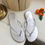 Thumbnail: Summer Women Fashion Sandals Flip Flops White Flat Sole Solid Color Toe Casual C