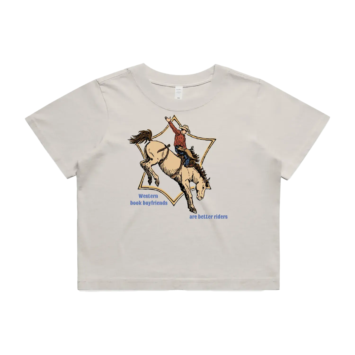 Western Book Boyfriends Heavy Crop Tee front