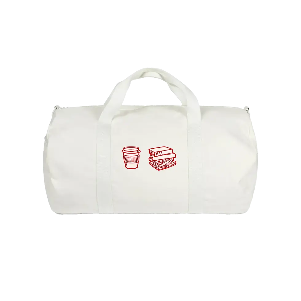 priorities embroidered canvas duffel bag front