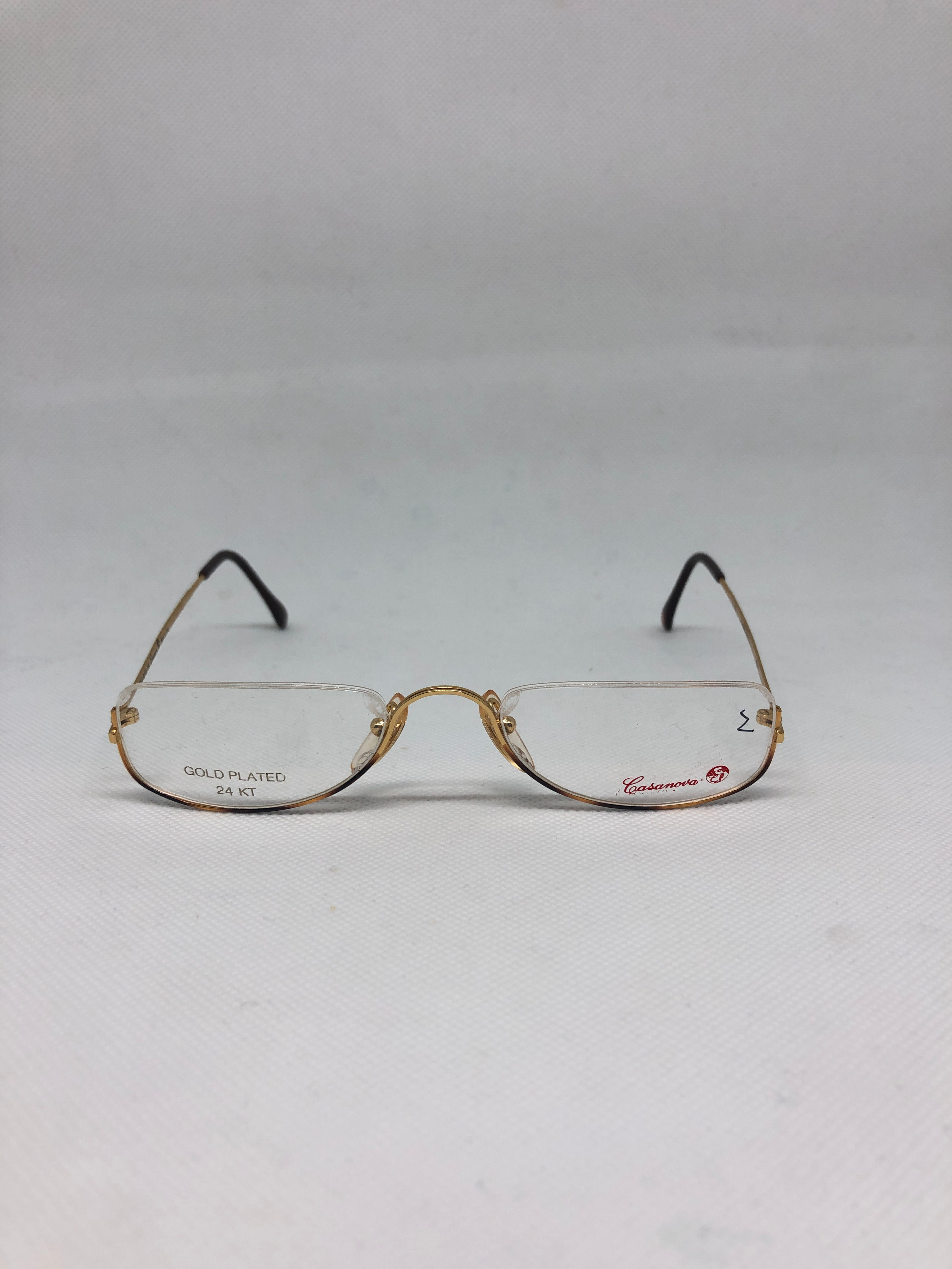 CASANOVA gold plated 24kt c 02 50/22 3004 vintage glasses DEADSTOCK