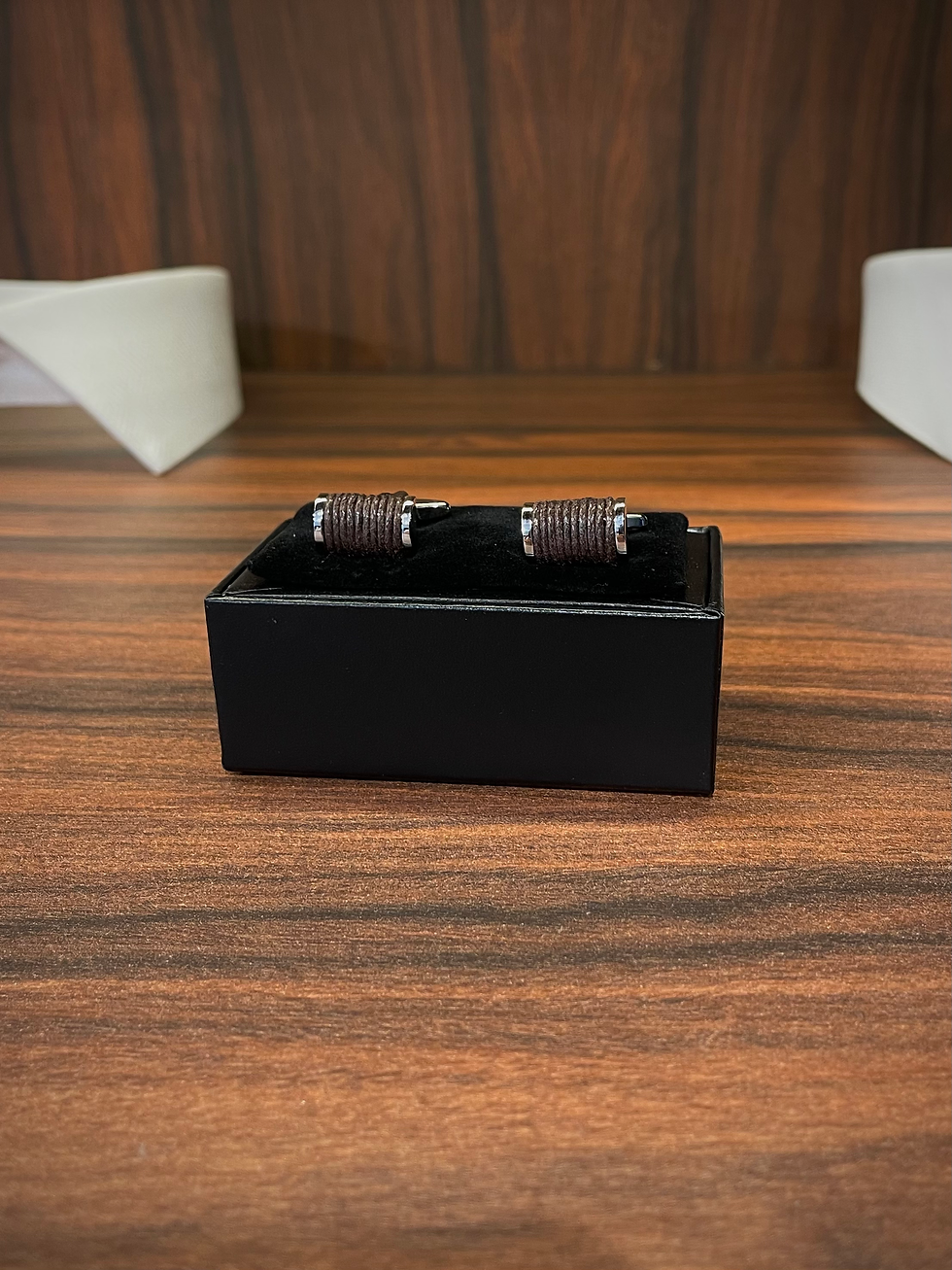 Miniatura: Abotoadura Metal Brown Leather