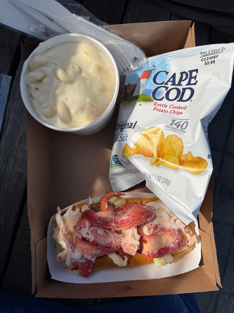 Lobster Roll and Macaroni Cheese from Frenchman Bay Lobster Rolls in Bar Harbor