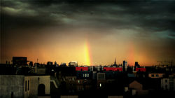 An actual rainbow on Parade Day