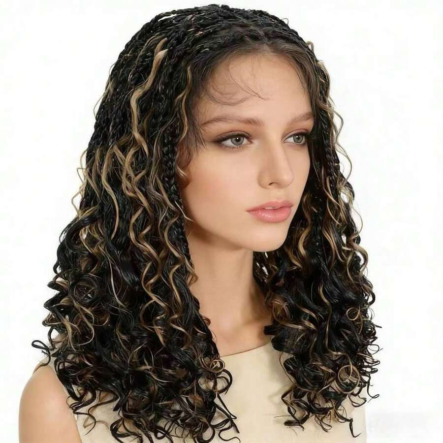 Thumbnail: Handmade Glueless Boho Knotless Box Braid Wig