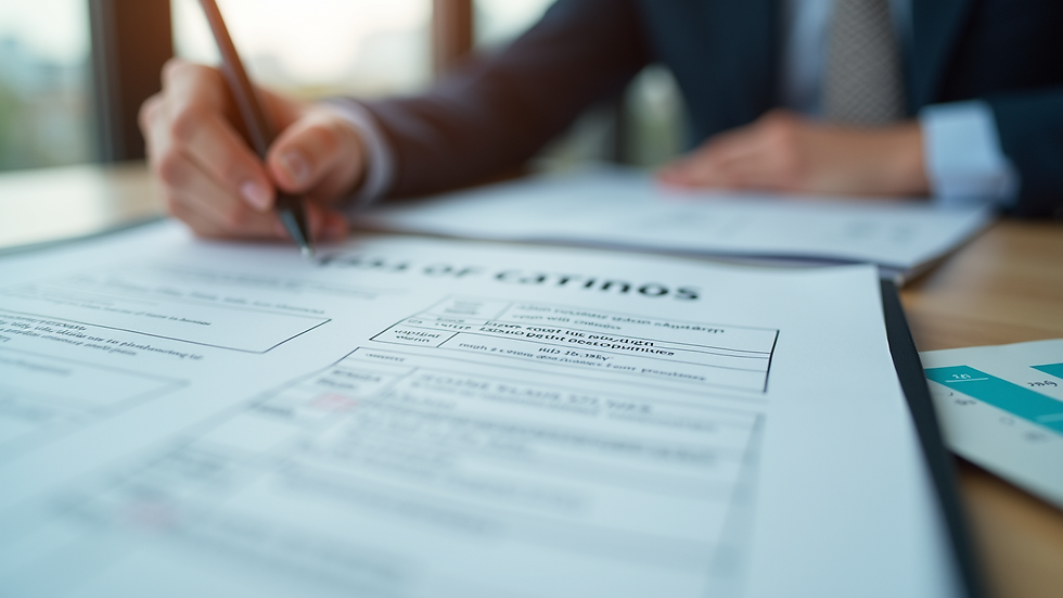 Close-up view of a meeting agenda with highlighted decisions and action points