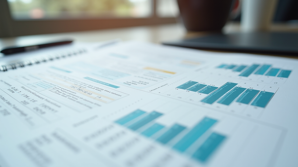 Close-up view of a financial report showing project budget details