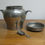 Thumbnail: Oude tinnen tea caddy, grote theebus