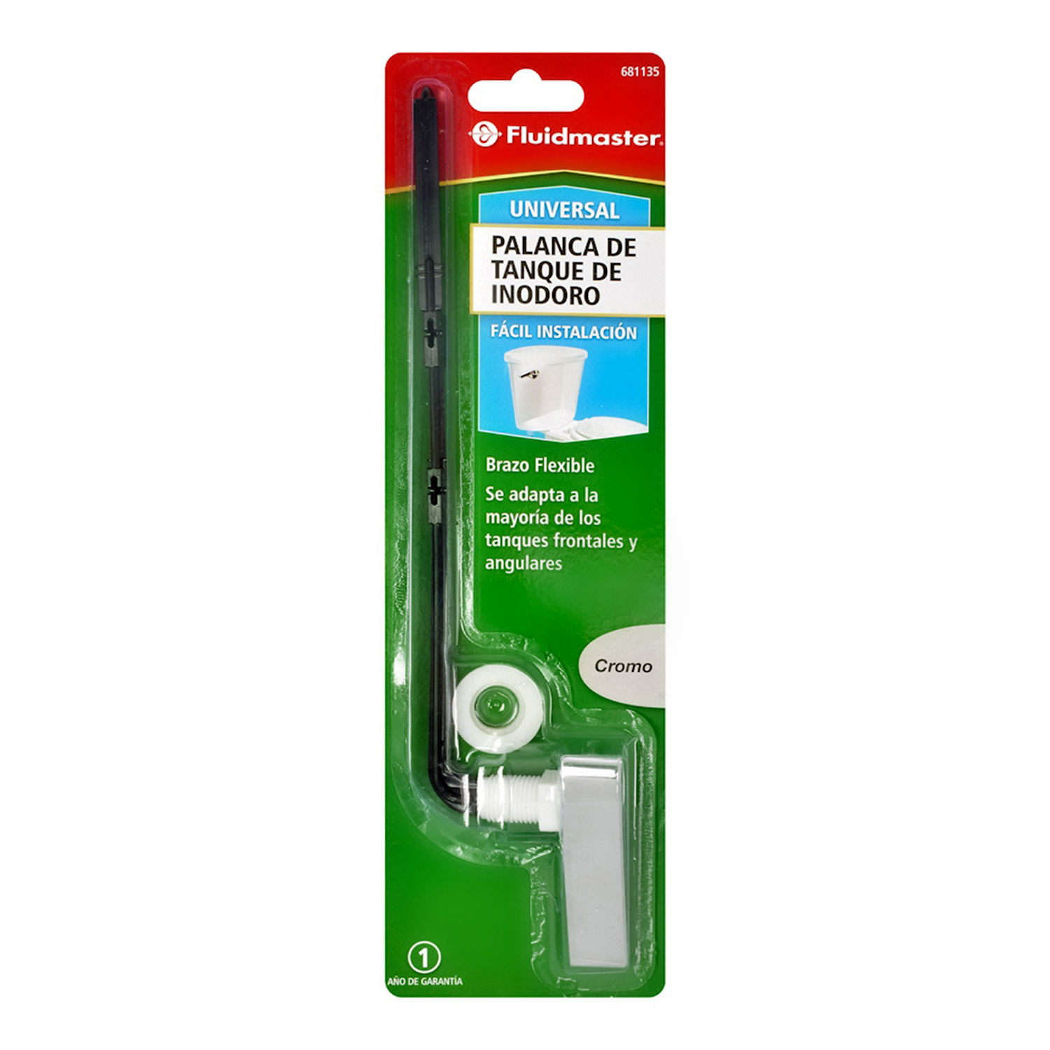 PALANCA WC FRONTAL UNIVERSAL FLUIDMASTER MOD:681135