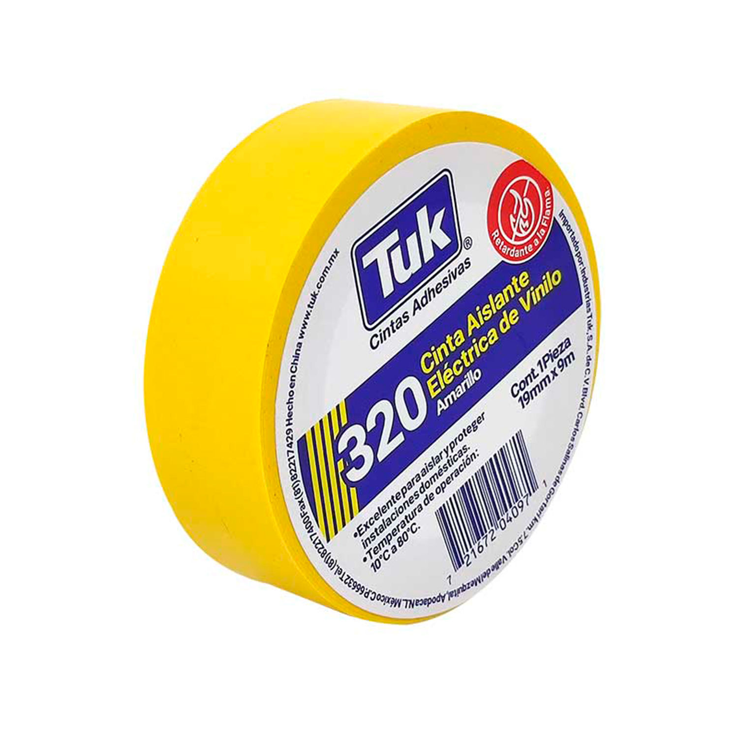 TAPE ELECTRICO AMARILLO 19 MM X 9 M MOD:M-22A/320 AMARILLO