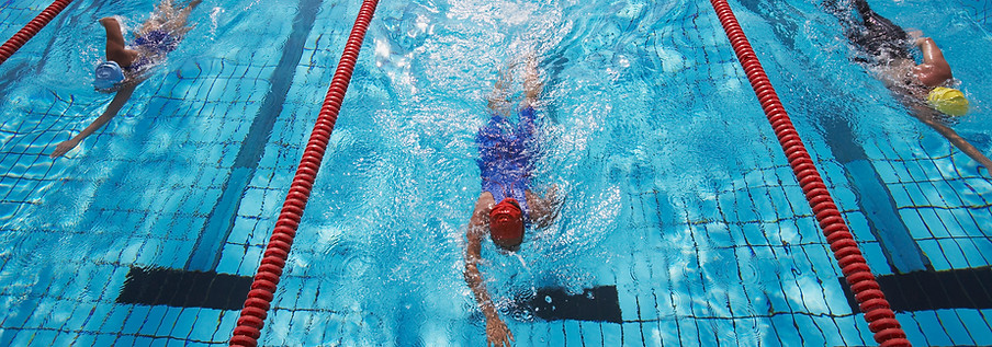 swimmers in a pool