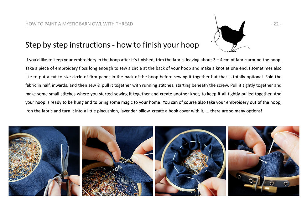 Thumbnail: How to paint a Mystic Barn Owl with thread - Digital Hand Embroidery Pattern