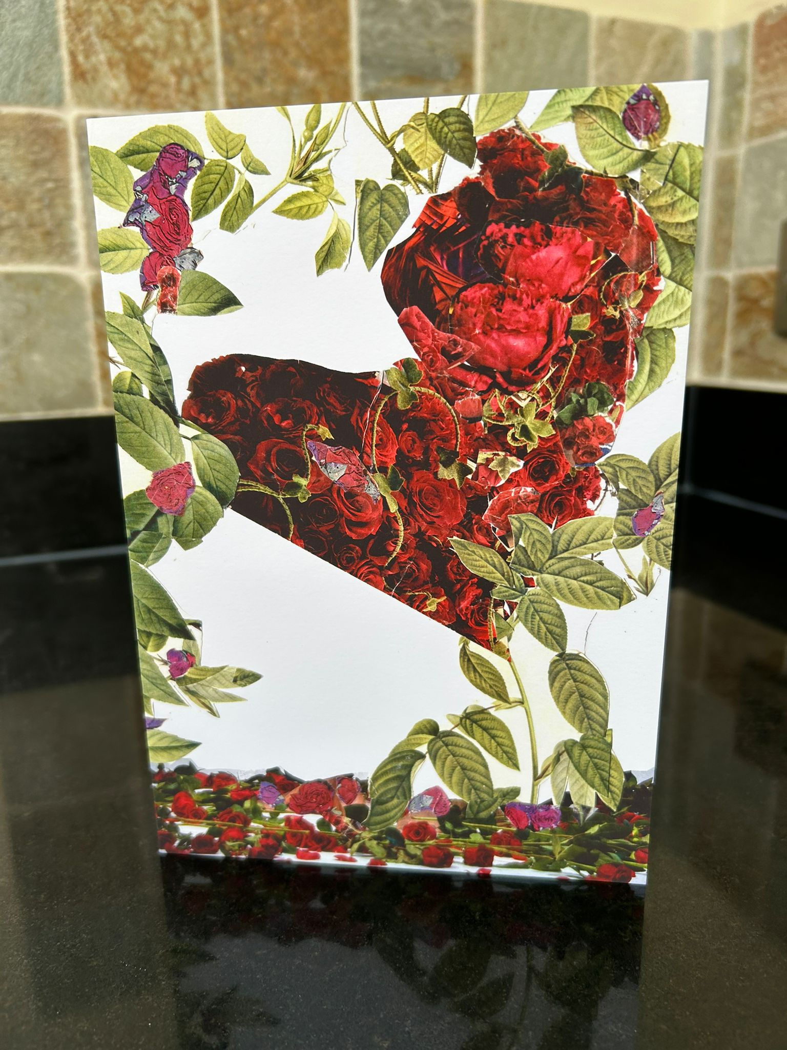 'Love Vine' collage card with envelope