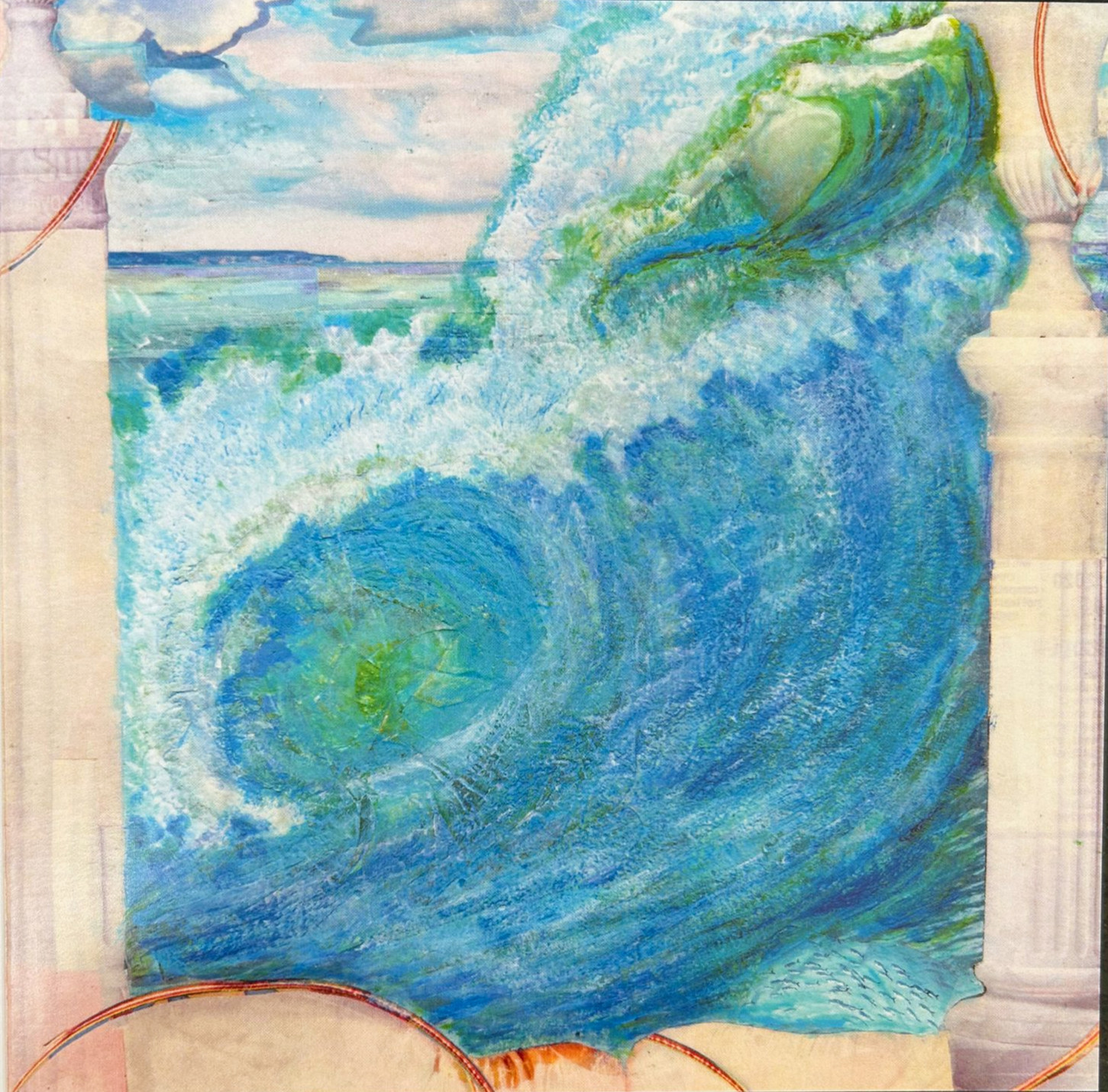 'Grecian Wave' collage card with envelope