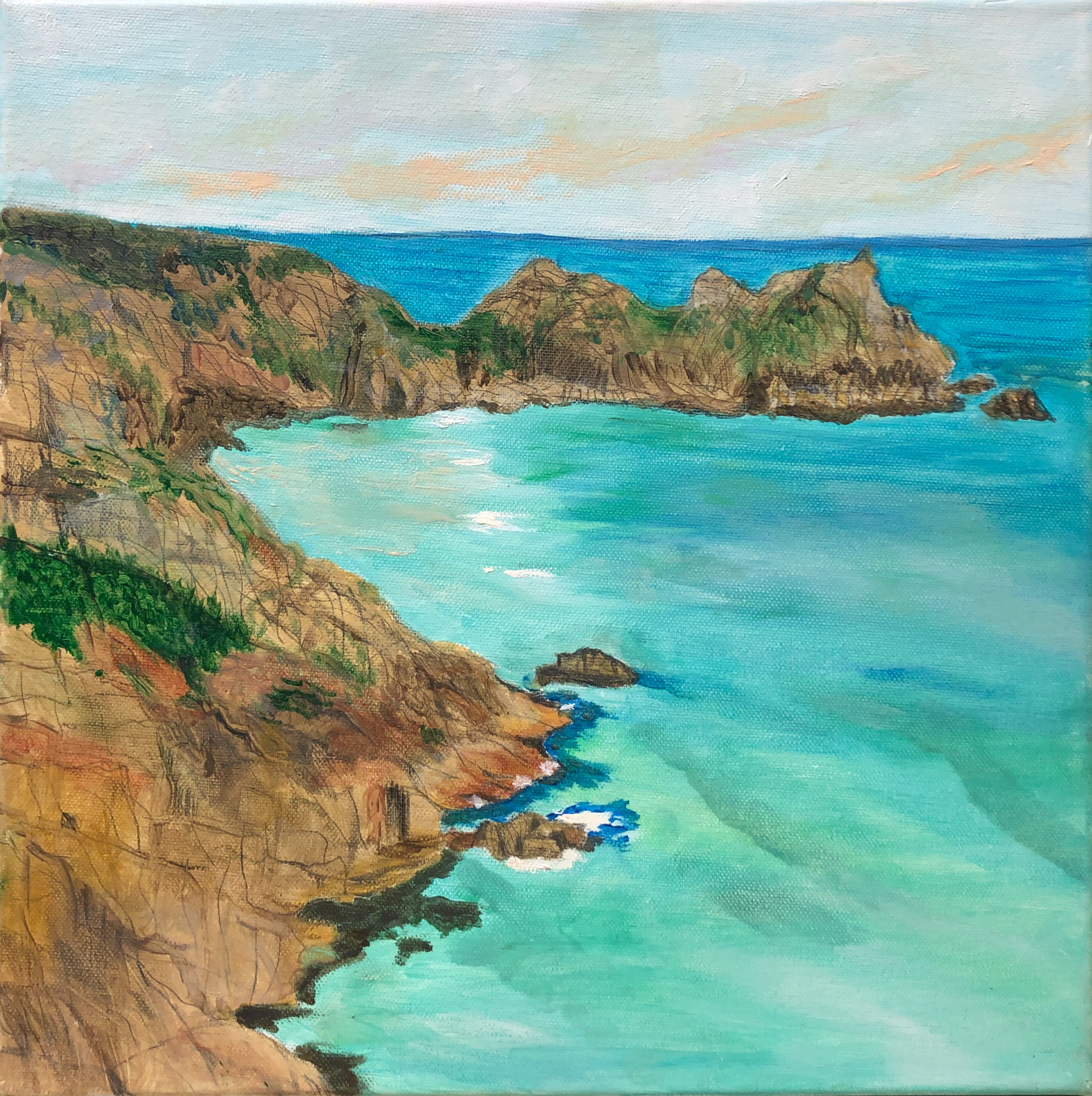 'Logan Rock, Treen near Porthcurno, Cornwall' card with envelope