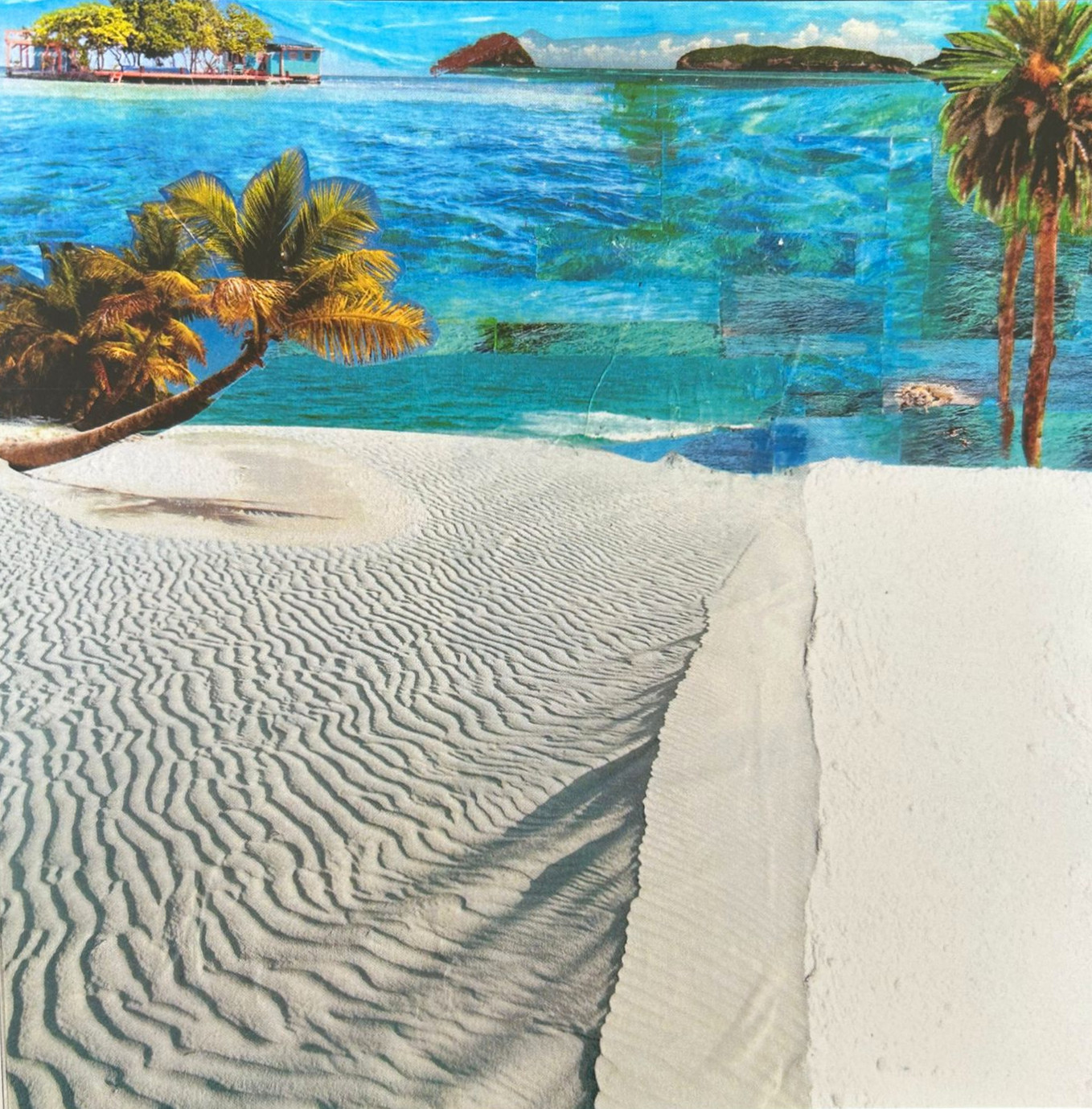 'Tropical Sands' collage card with envelope