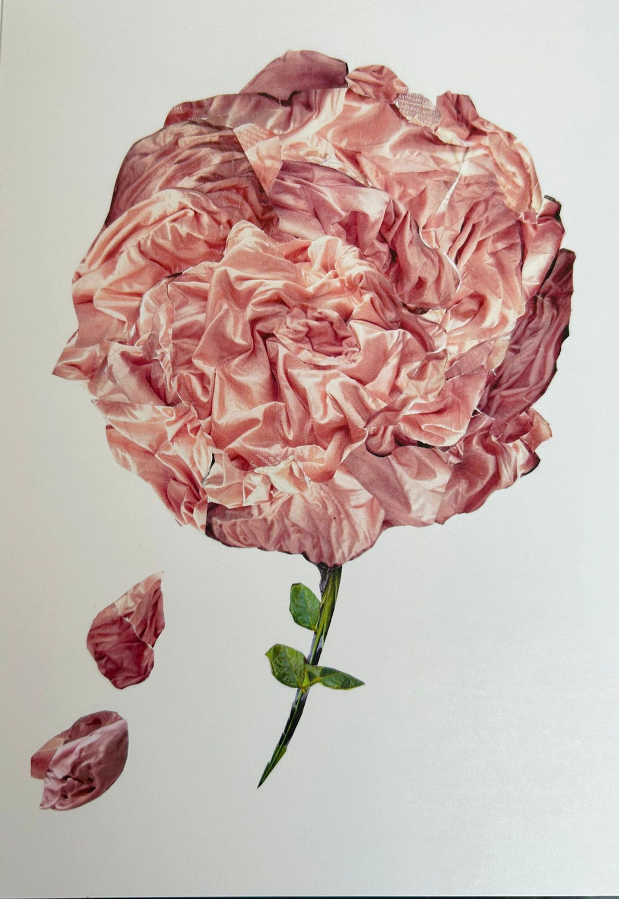 'Silky Rose' collage card with envelope