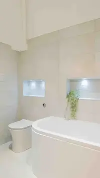 Bathroom shower and bathtub