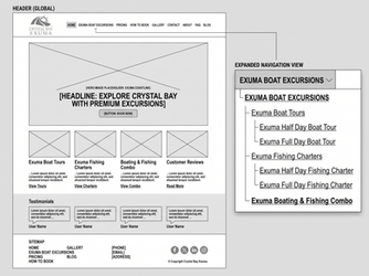 crystal bay navigation bar mockup wireframe