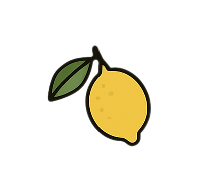 Yellow lemon with leaf