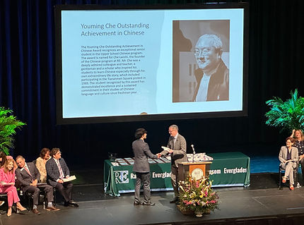 Founder winning award at Ransom Everglades