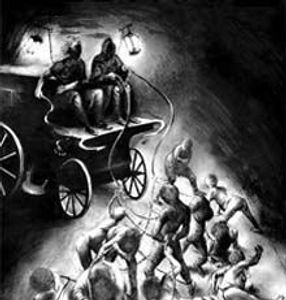 Government Inspector poster illustration by Tedo Rekhviashvili 