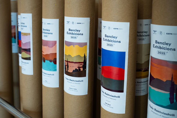 Carefully packed posters from “Geography of Memory,” awaiting guests as take-home fragments of the exhibition’s visual and emotional landscape.