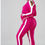 Thumbnail: Cold Shoulder 2-Piece Track Suit - Pink & White
