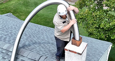 Furnace flue liner installation for safe venting
