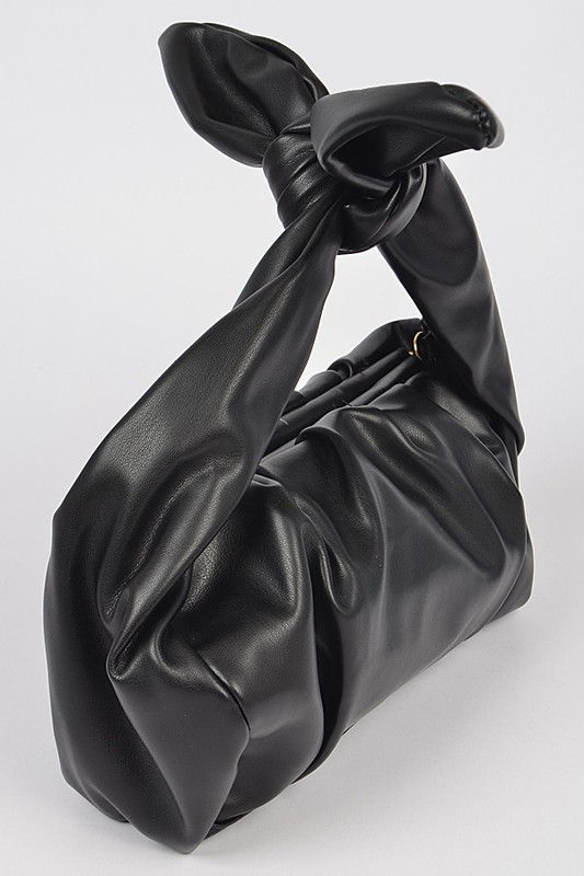 Thumbnail: Bianca Top Knot Shoulder Bag - Black