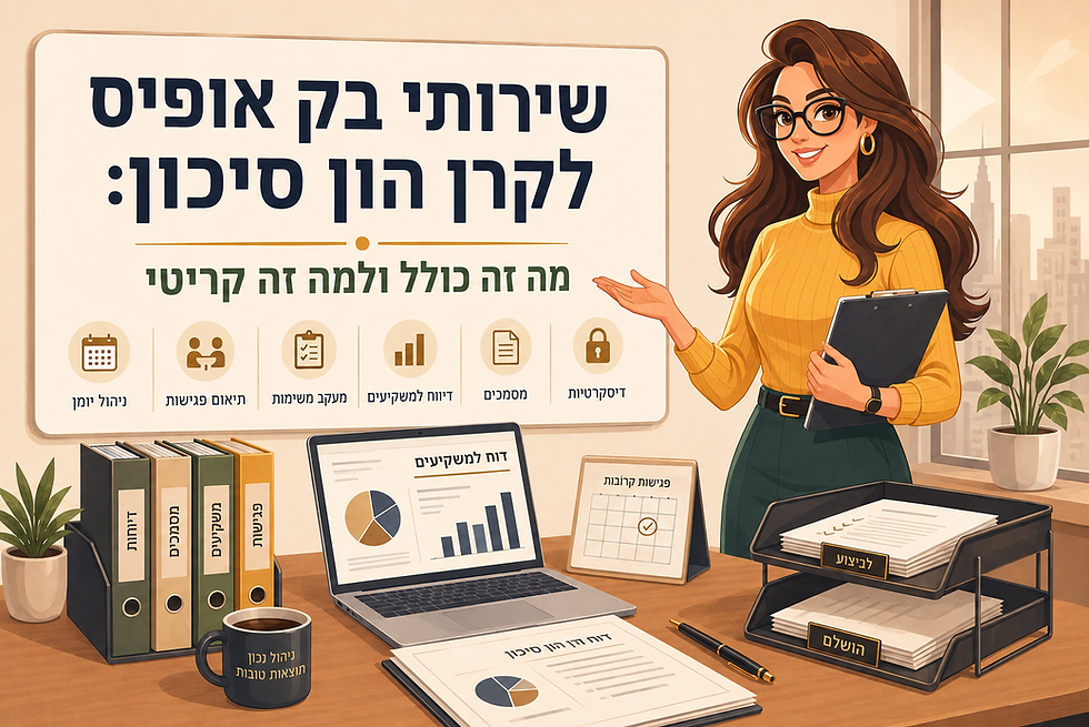 שירותי בק אופיס לקרן הון סיכון: מה זה כולל ולמה זה קריטי