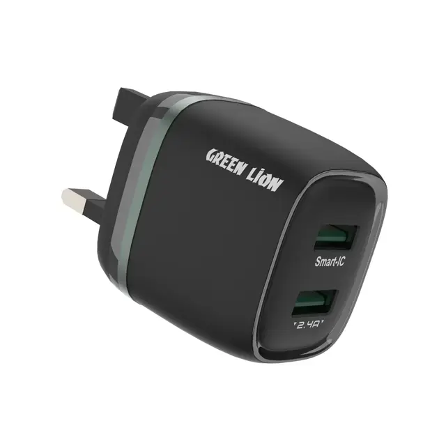 Green Lion Dual USB 12W Wall Charger (UK)