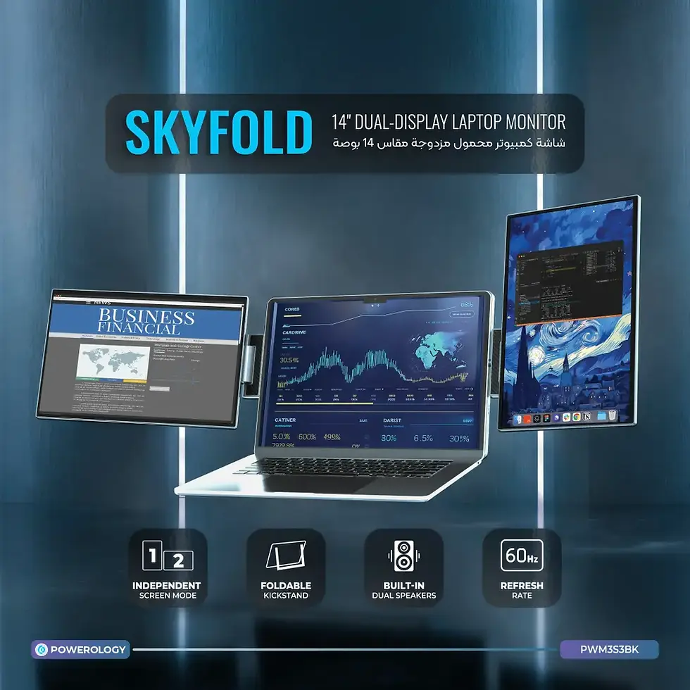 Thumbnail: Powerology SkyFold 14" Dual Display Laptop Monitor