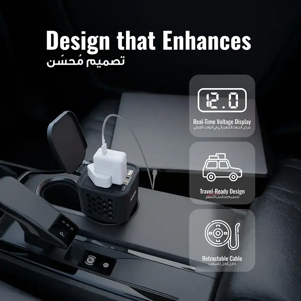 Thumbnail: Porodo DriveStation 200W Car Power Inverter with Real-Time Voltage Display