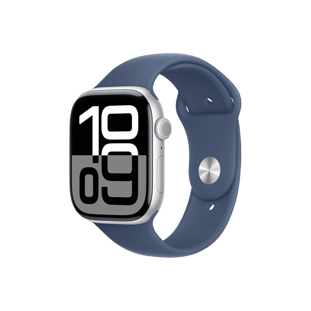 Apple Watch Series 10 GPS 42mm – Silver Aluminium Case with Denim Sport Band