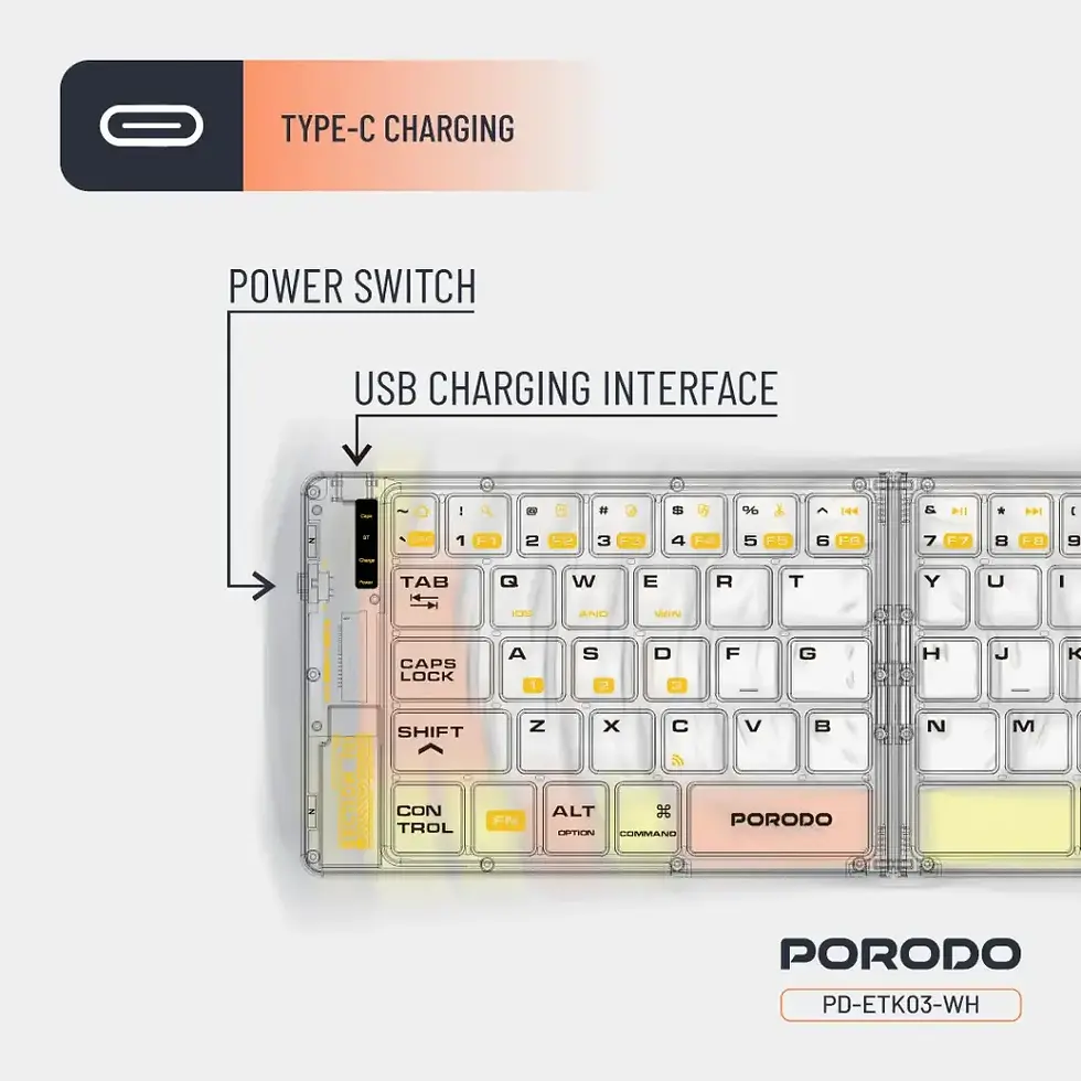 Thumbnail: Porodo Crystal Shell Wireless Keyboard